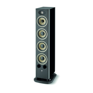 focal-aria-evo-x-n3-black-high-gloss-product-image-1 Focal Aria Evo X N°3 floorstanding speaker in Black High Gloss, angled view
