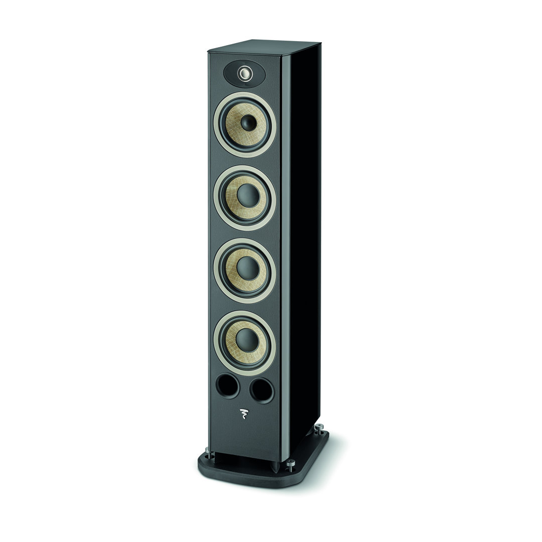 focal-aria-evo-x-n3-black-high-gloss-product-image-1 Focal Aria Evo X N°3 floorstanding speaker in Black High Gloss, angled view