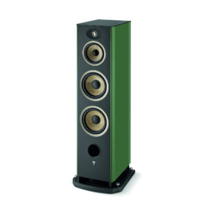 focal-aria-evo-x-n4-moss-green-product-image-1 Focal Aria Evo X N°4 floorstanding speaker in Moss Green, angled view
