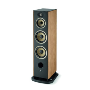 focal-aria-evo-x-n4-prime-walnut-product-image-1 Focal Aria Evo X N°4 floorstanding speaker in Prime Walnut, angled view