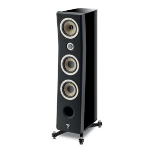 Focal Kanta N°2 floorstanding speaker in Black High Gloss, angled view