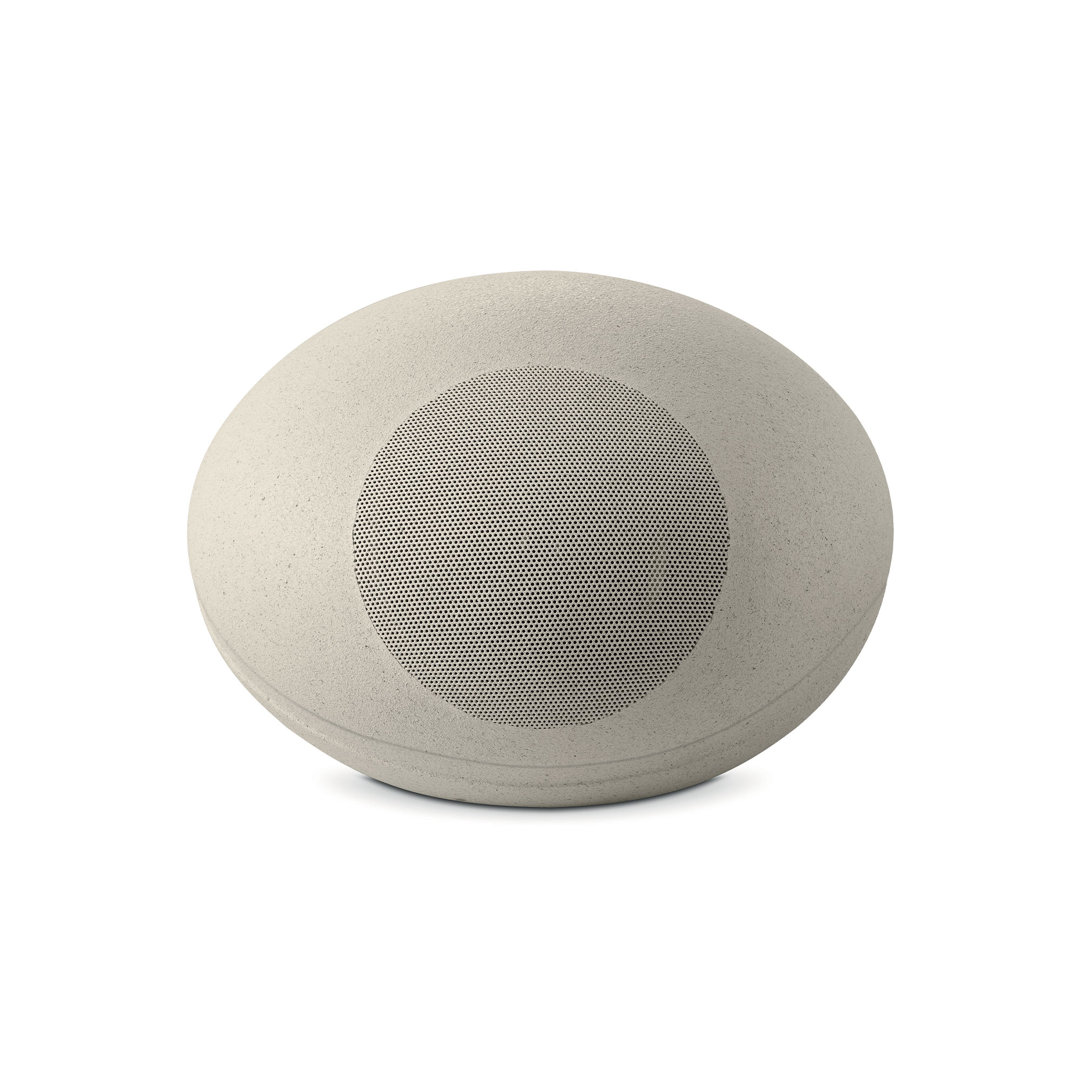 Focal Littora OD Stone 8 speaker in Limestone, angled view