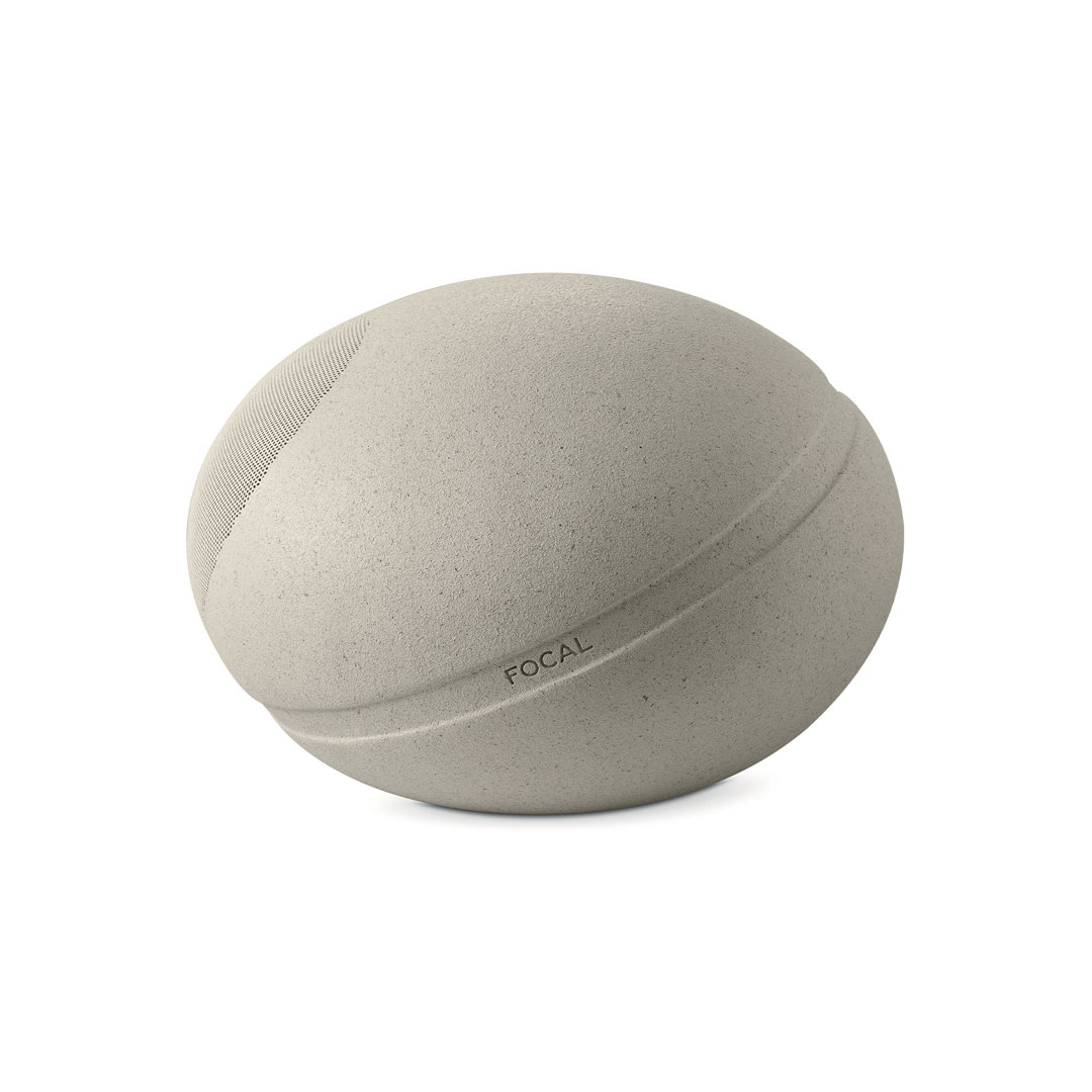 Focal Littora OD Stone 8 speaker in Limestone, side view