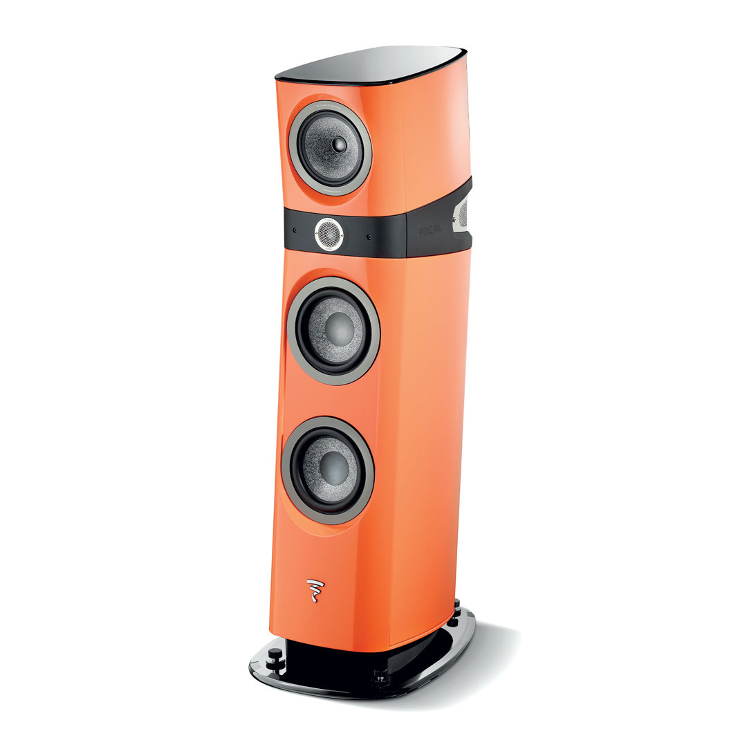 focal-sopra-n2-orange-high-gloss-product-image-1 Focal Sopra N°2 floorstanding speaker in Orange High Gloss, front view