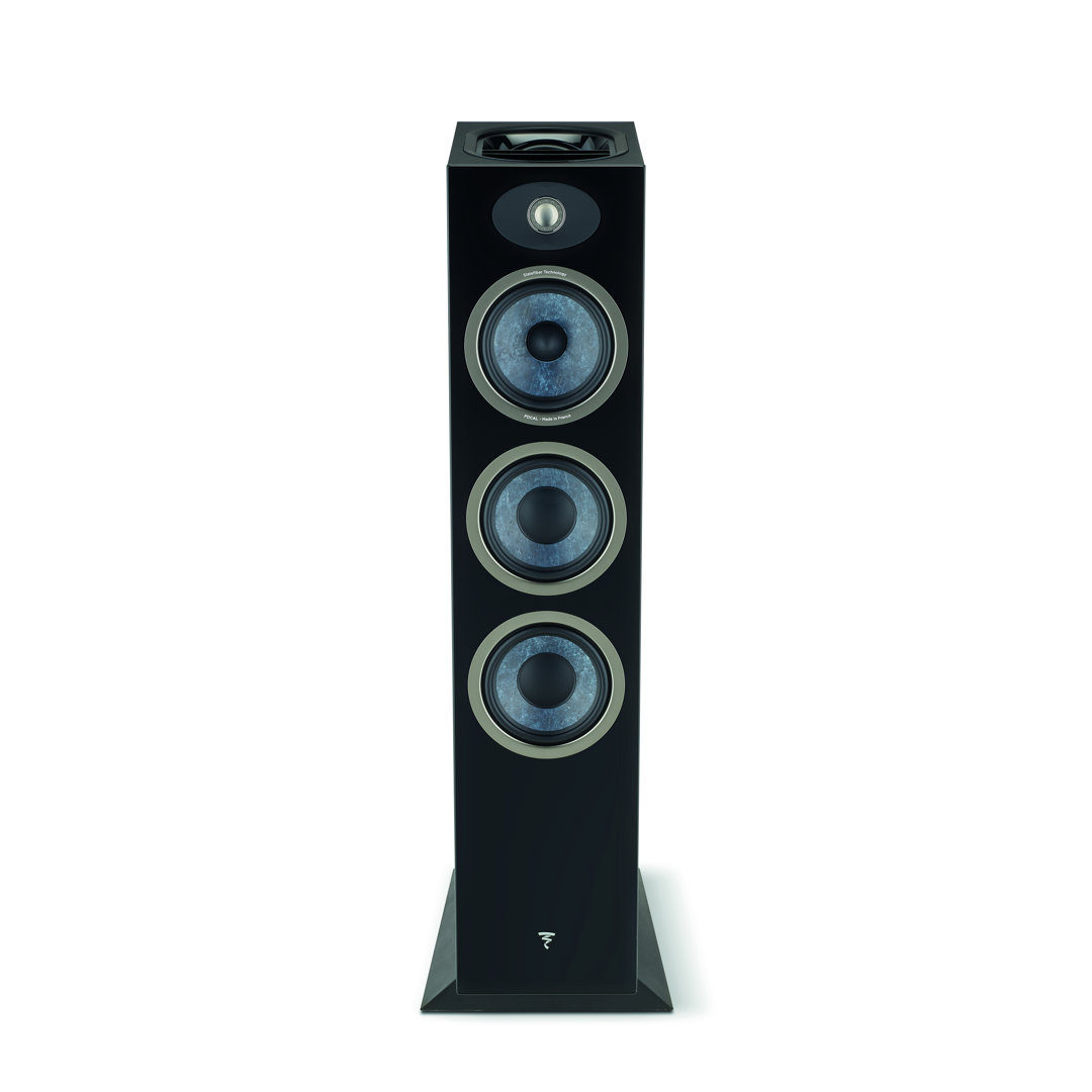 Focal Theva N°3-D floorstanding speaker in Black High Gloss, front view