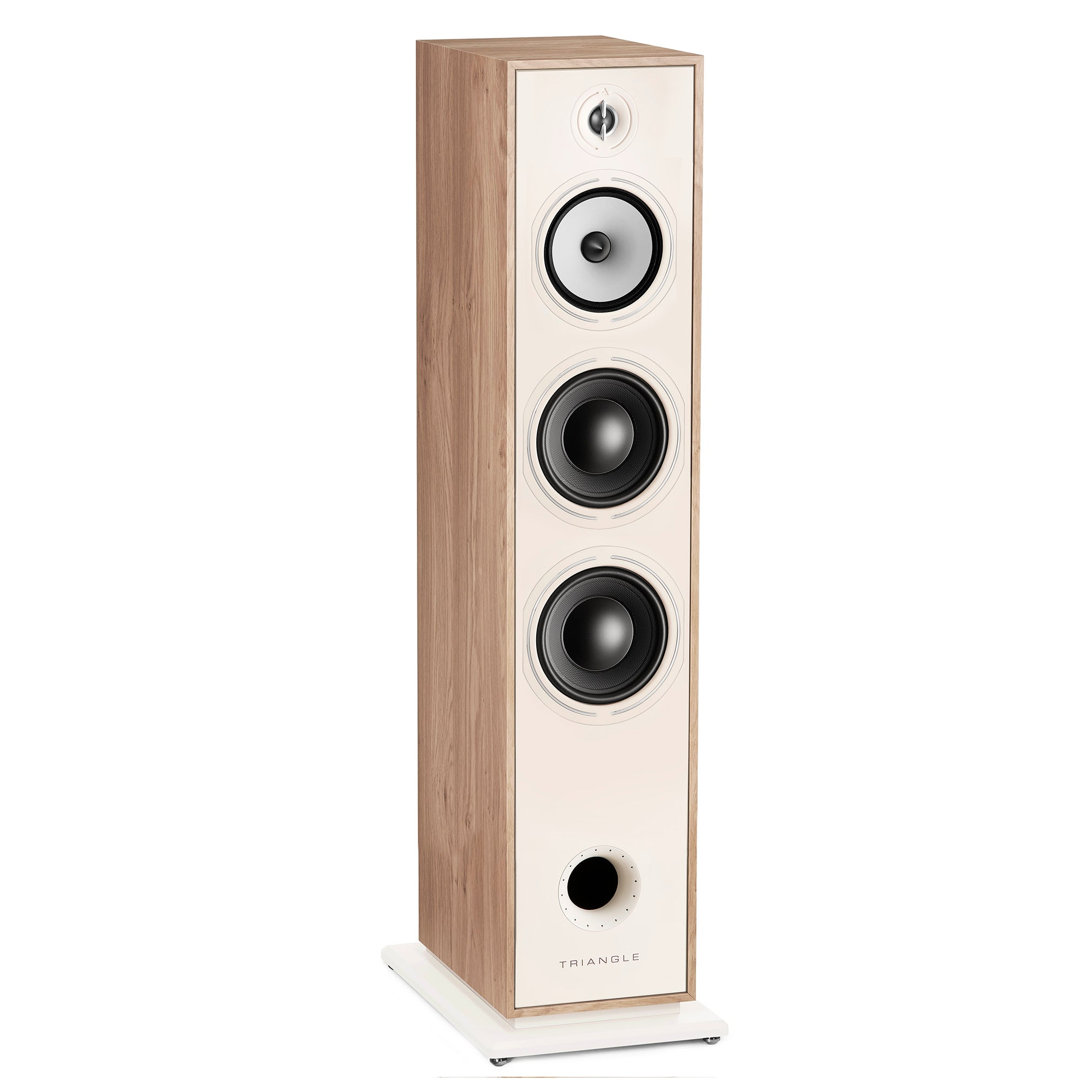 triangle-br10-light-oak-product-image-2 Triangle Borea BR10 floorstanding speaker in Light Oak, angled view
