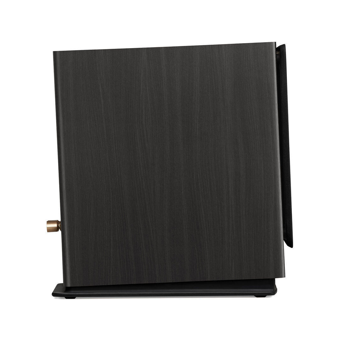 triangle-solstice-3-black-ash-product-image-3 Triangle Solstice 3 speaker in Black Ash with grille, side view