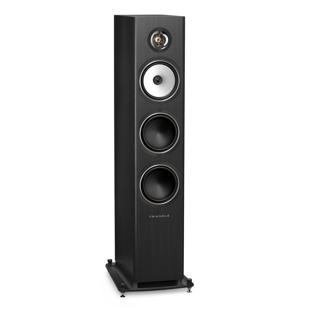 Triangle Solstice 8 floorstanding speaker in Black Ash, front view