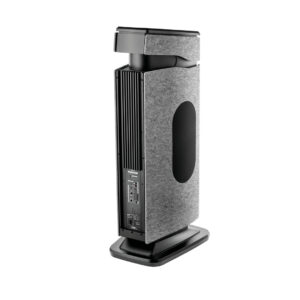 Modern floor-standing speaker with felt acoustic panels