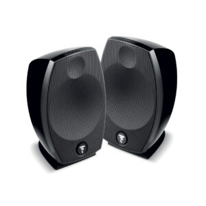 Pair of black Focal bookshelf speakers