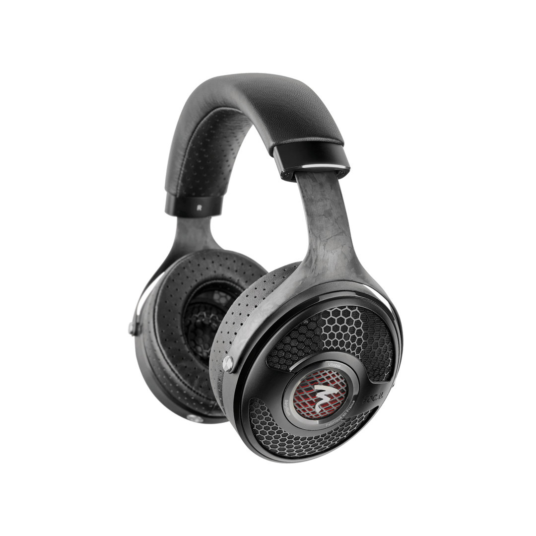 Black over-ear headphones with honeycomb grille design